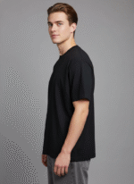 Oversized Round Neck Black T-shirt - Image 4