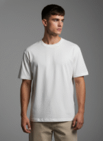 Premium Oversized Round Neck Off-White T shirt - Image 2