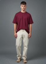 Premium Oversized Round Neck Maroon T shirt - Image 3