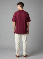 Premium Oversized Round Neck Maroon T shirt - Image 4