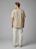 Premium Oversized Round Neck Beige T shirt - Image 6