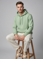 Cotton Fleece Sage green Hoodie | Soft, Breathable & Warm Winter Outfit - Image 3