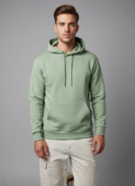 Cotton Fleece Sage green Hoodie | Soft, Breathable & Warm Winter Outfit - Image 2