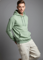 Cotton Fleece Sage green Hoodie | Soft, Breathable & Warm Winter Outfit