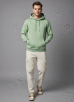 Cotton Fleece Sage green Hoodie | Soft, Breathable & Warm Winter Outfit - Image 4