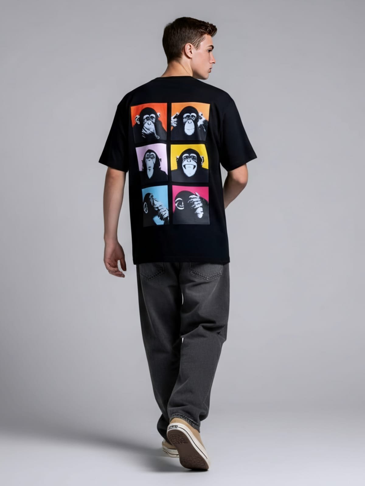 B17 Men Oversized Graphic Printed T-Shirt | Back Print Casual Streetwear Tee - Image 1