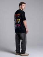 Men Oversized Graphic Printed T-Shirt | Back Print Casual Streetwear Tee - Image 8