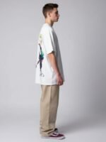 Men Oversized Anime Graphic Back Print Round Neck Cotton T-Shirt - Image 4